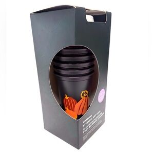 Starbucks Reusable Hot Cups with Glow-in-the-Dark Lid - Black/Orange Fall NIB